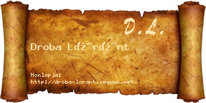 Droba Lóránt névjegykártya