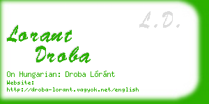 lorant droba business card