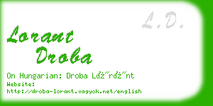 lorant droba business card